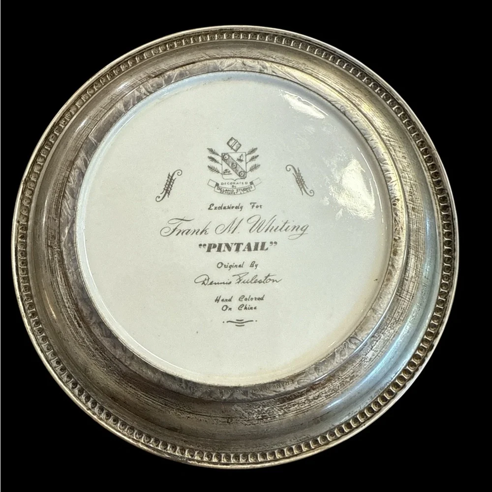Vintage Frank M Whiting Sterling Silver Delano Studios Duck Coaster